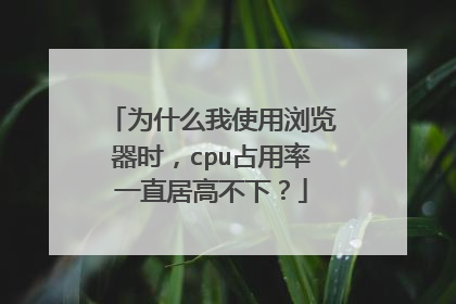 为什么我使用浏览器时,cpu占用率一直居高不下?