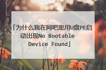 为什么我在网吧里用U盘PE启动出现No Bootable Device Found