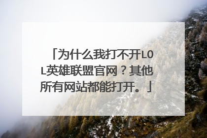 为什么我打不开LOL英雄联盟官网?其他所有网站都能打开。