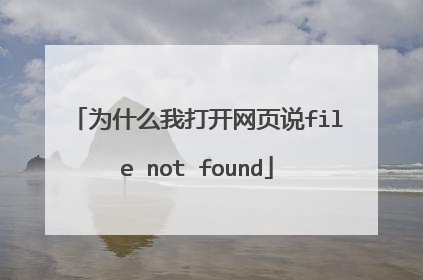为什么我打开网页说file not found