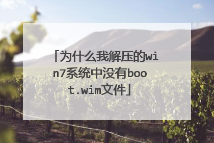 为什么我解压的win7系统中没有boot.wim文件