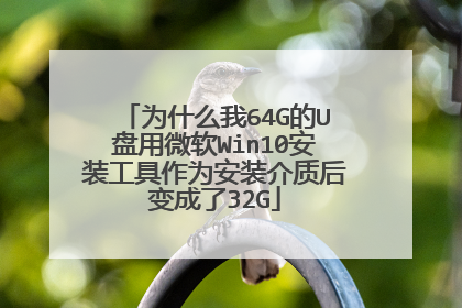 为什么我64G的U盘用微软Win10安装工具作为安装介质后变成了32G