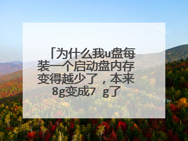 为什么我u盘每装一个启动盘内存变得越少了，本来8g变成7 g了怎么回事