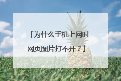 为什么手机上网时网页图片打不开?