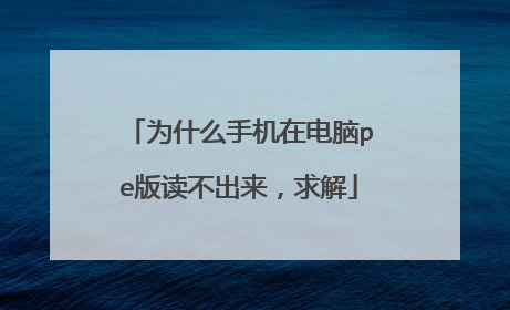 为什么手机在电脑pe版读不出来,求解