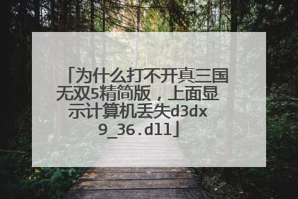 为什么打不开真三国无双5精简版,上面显示计算机丢失d3dx9_36.dll