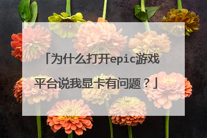 为什么打开epic游戏平台说我显卡有问题？