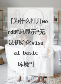 为什么打开word时总显示“无法初始化visual basic环境”
