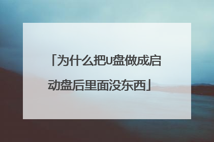 为什么把U盘做成启动盘后里面没东西