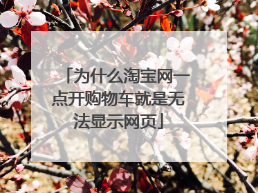 为什么淘宝网一点开购物车就是无法显示网页