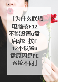 为什么联想电脑按F12不能设置u盘启动? 按F12不设置u盘原因是PE系统不同
