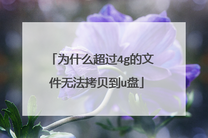 为什么超过4g的文件无法拷贝到u盘