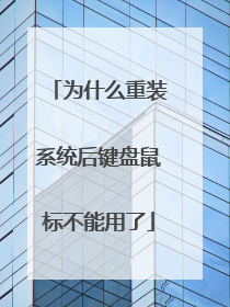 为什么重装系统后键盘鼠标不能用了