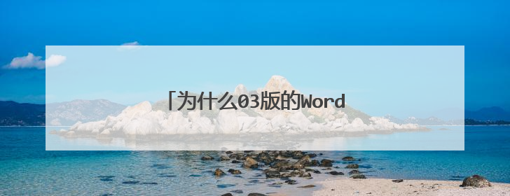 为什么03版的Word打不开07版的Word
