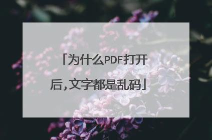 为什么PDF打开后,文字都是乱码