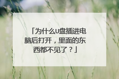 为什么U盘插进电脑后打开，里面的东西都不见了？
