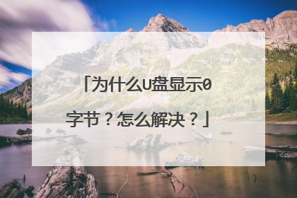 为什么U盘显示0字节？怎么解决？
