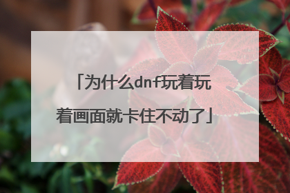 为什么dnf玩着玩着画面就卡住不动了