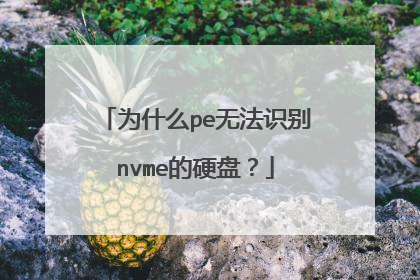为什么pe无法识别nvme的硬盘？