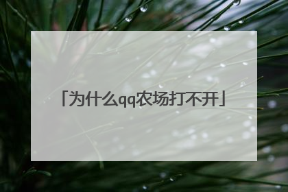 为什么qq农场打不开