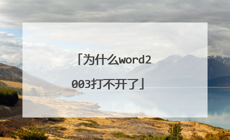 为什么word2003打不开了
