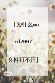 为什么word2007文件打不开