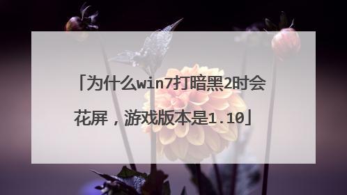 为什么win7打暗黑2时会花屏,游戏版本是1.10