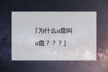 为什么u盘叫u盘???