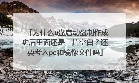 为什么u盘启动盘制作成功后里面还是一片空白?还要考入pe和镜像文件吗
