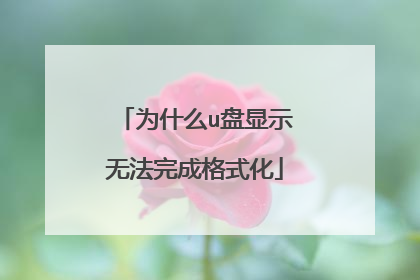 为什么u盘显示无法完成格式化