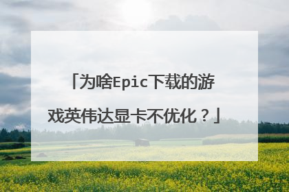 为啥Epic下载的游戏英伟达显卡不优化？