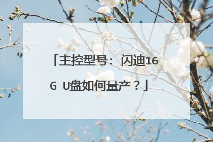 主控型号: 闪迪16G U盘如何量产?