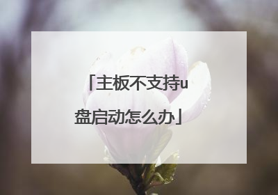 主板不支持u盘启动怎么办
