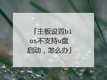 主板设置bios不支持u盘启动，怎么办