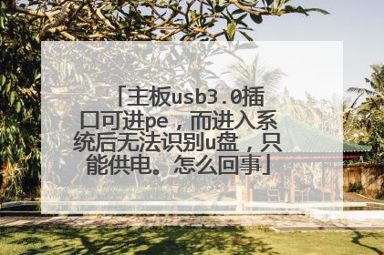 主板usb3.0插口可进pe，而进入系统后无法识别u盘，只能供电。怎么回事