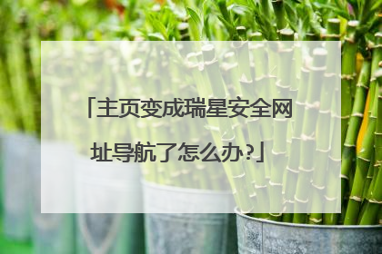 主页变成瑞星安全网址导航了怎么办?