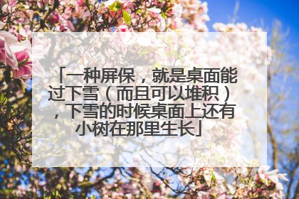 一种屏保,就是桌面能过下雪(而且可以堆积),下雪的时候桌面上还有小树在那里生长