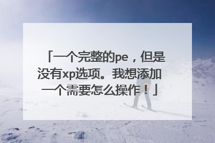 一个完整的pe,但是没有xp选项。我想添加一个需要怎么操作!