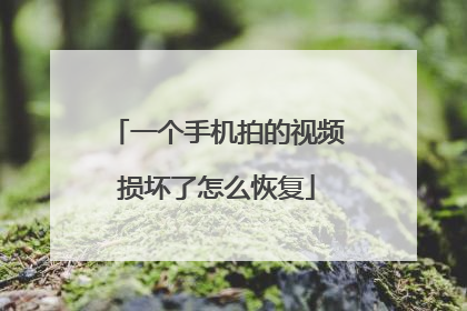一个手机拍的视频损坏了怎么恢复