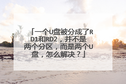 一个U盘被分成了RD1和RD2,并不是两个分区,而是两个U盘,怎么解决?