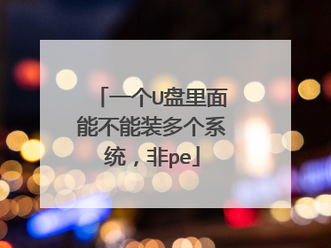 一个U盘里面能不能装多个系统，非pe