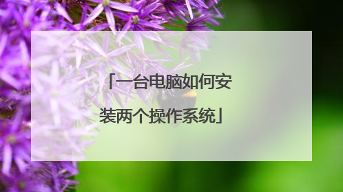 一台电脑如何安装两个操作系统