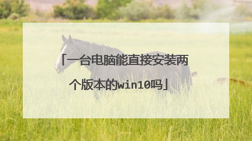 一台电脑能直接安装两个版本的win10吗