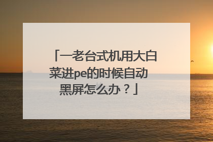 一老台式机用大白菜进pe的时候自动黑屏怎么办？