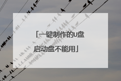 一键制作的U盘启动盘不能用