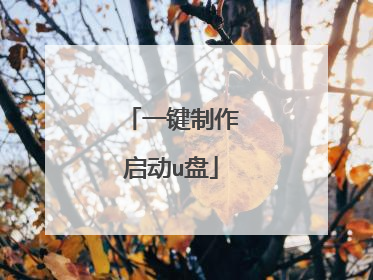 一键制作启动u盘