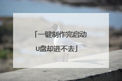 一键制作完启动U盘却进不去