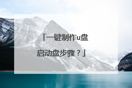 一键制作u盘启动盘步骤？