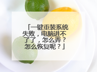 一键重装系统失败,电脑进不了了,怎么弄?怎么恢复呢?