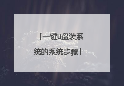 一键U盘装系统的系统步骤